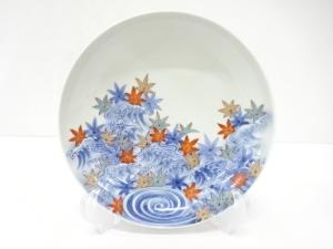 色鍋島　竜田川　櫛　高台皿